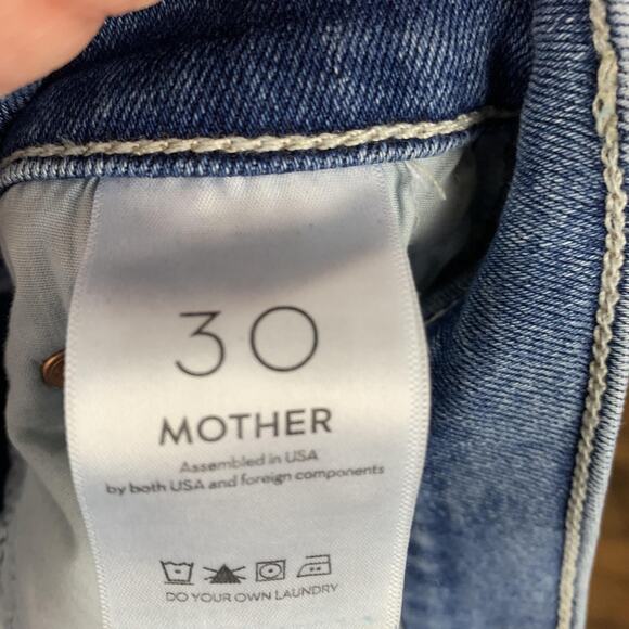 Mother Jeans Womens 30 Denim Insider Crop Step Fray Juicin High Rise Raw Hem - Picture 4 of 8